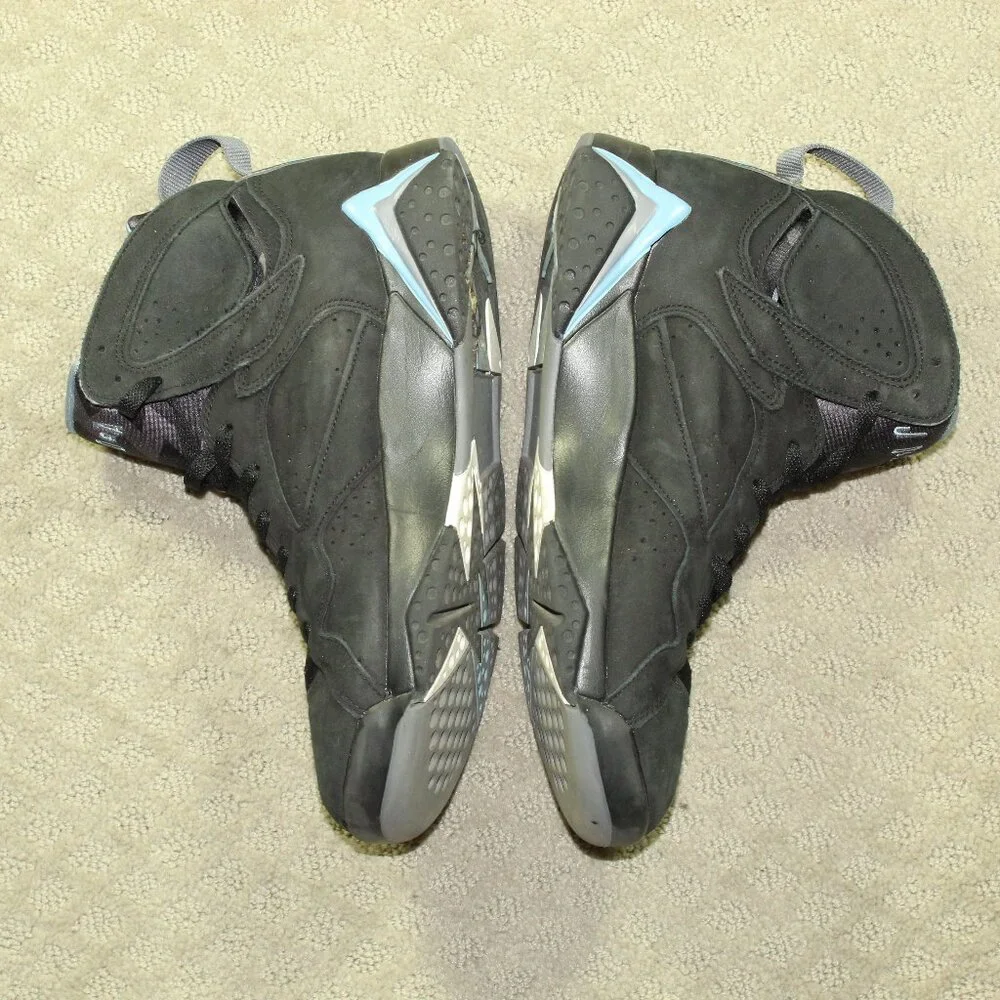 Size 9 - Air Jordan 7 Retro 2023 Chambray Black Blue Nubuck High Top Sneakers